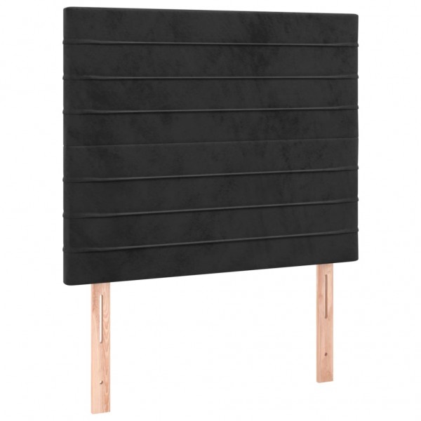 Cabecero con luces LED terciopelo negro 80x5x118/128 cm M 4