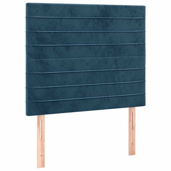 Cabecero con luces LED terciopelo azul oscuro 100x5x118/128 cm M 4