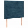 Cabecero con luces LED terciopelo azul oscuro 100x5x118/128 cm 4
