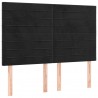 Cabecero con luces LED terciopelo negro 144x5x118/128 cm 4