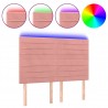 Cabecero con luces LED terciopelo rosa 144x5x118/128 cm 2