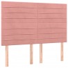 Cabecero con luces LED terciopelo rosa 144x5x118/128 cm 4