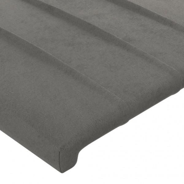 Cabeceira cama c/ luzes LED veludo 90x5x118/128cm cinza-claro M 5
