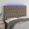 Cabecero con luces LED tela gris taupe 144x7x118/128 cm 1