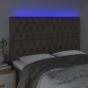 Cabecero con luces LED tela gris taupe 144x7x118/128 cm 3