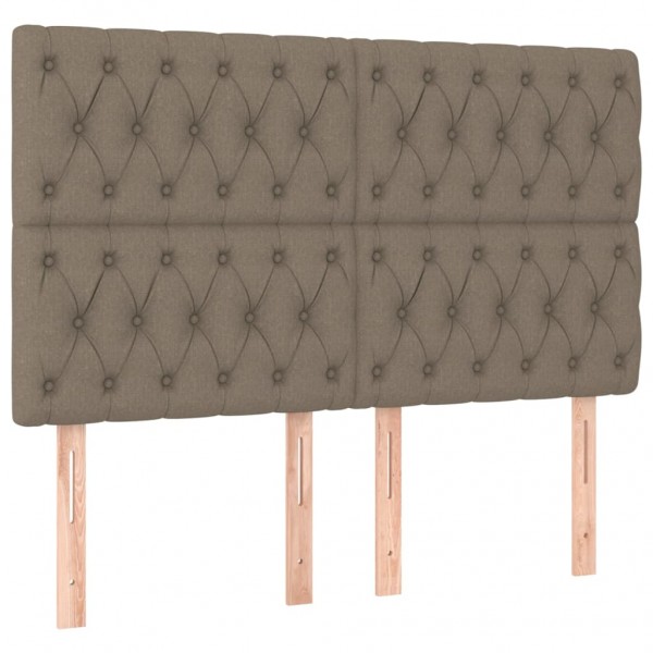 Cabecero con luces LED tela gris taupe 144x7x118/128 cm M 4