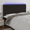 Cabecero con luces LED tela negro 180x7x118/128 cm 1