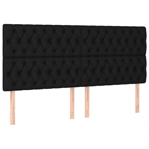 Cabecero con luces LED tela negro 180x7x118/128 cm M 4