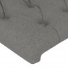 Cabeceira de cama c/ LED tecido 200x7x118/128 cm cinza-escuro 5