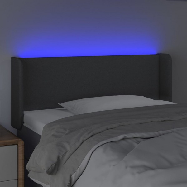Cabecero con LED de tela gris oscuro 83x16x78/88 cm M 4