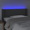 Cabecero con LED de tela gris oscuro 83x16x78/88 cm 4