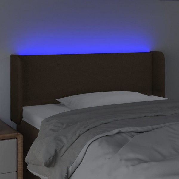 Cabecero con LED de tela marrón oscuro 83x16x78/88 cm M 4
