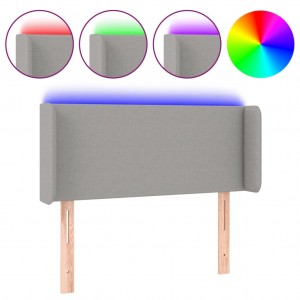 Cabecero con LED de tela gris claro 93x16x78/88 cm H