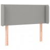 Cabeceira de cama c/ luzes LED tecido 93x16x78/88cm cinza-claro 3
