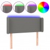 Cabecero con luces LED de tela gris oscuro 93x16x78/88 cm 2