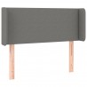 Cabeceira cama c/ luzes LED tecido 93x16x78/88cm cinza-escuro 3