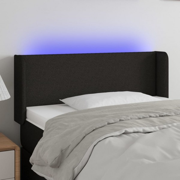 Cabecero con LED de tela negro 93x16x78/88 cm D