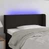 Cabeceira de cama c/ luzes LED tecido 93x16x78/88 cm preto 1