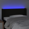 Cabecero con LED de tela negro 93x16x78/88 cm 4