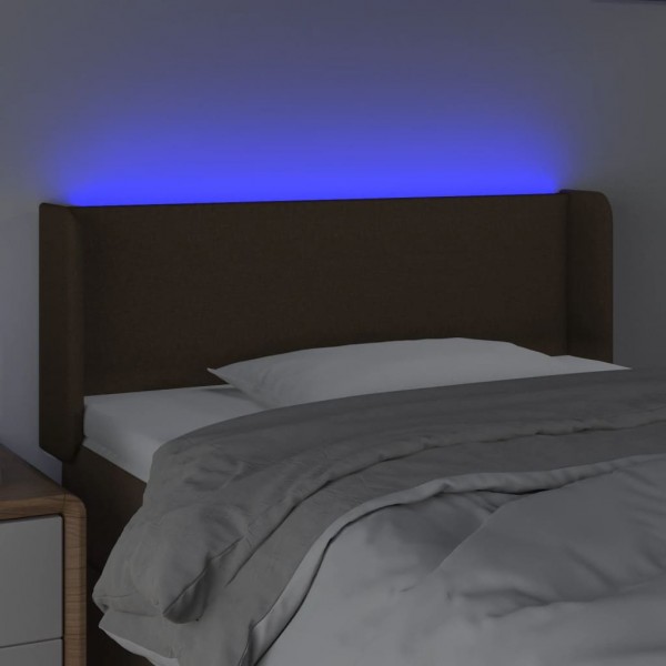 Cabecero con LED de tela marrón oscuro 93x16x78/88 cm M 4