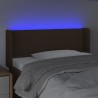 Cabecero con LED de tela marrón oscuro 93x16x78/88 cm 4