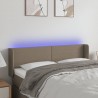 Cabeceira de cama c/ luzes LED 147x16x78/88cm cinza-acastanhado 1