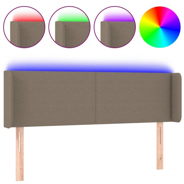 Cabeceira de cama c/ luzes LED 147x16x78/88cm cinza-acastanhado M 2