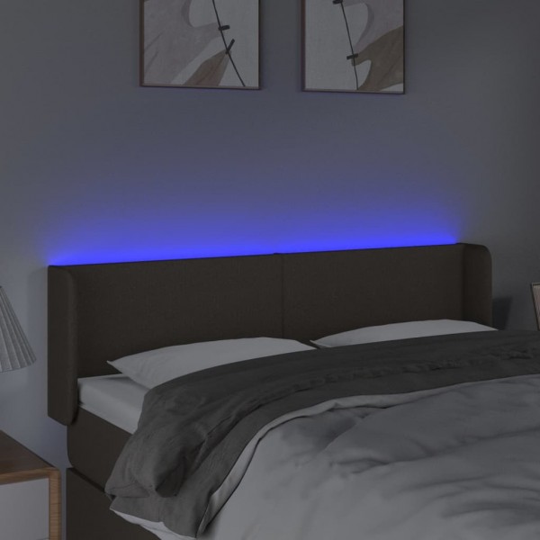 Cabeceira de cama c/ luzes LED 147x16x78/88cm cinza-acastanhado M 4