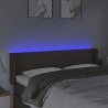 Cabecero con LED de tela gris taupe 147x16x78/88 cm 4