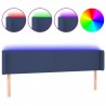 Cabecero con LED de tela azul 163x16x78/88 cm 2