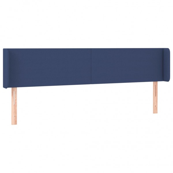 Cabeceira de cama c/ luzes LED tecido 163x16x78/88 cm azul M 3