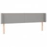 Cabecero con LED de tela gris claro 203x16x78/88 cm 3