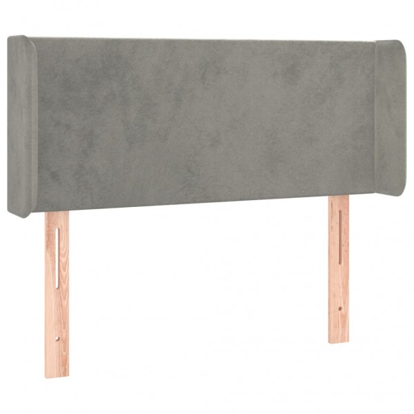 Cabeceira de cama c/ luzes LED veludo 83x16x78/88cm cinza-claro M 3