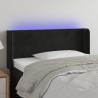 Cabecero con LED de terciopelo negro 83x16x78/88 cm 1