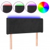 Cabeceira de cama c/ luzes LED veludo 83x16x78/88 cm preto 2