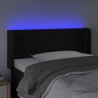 Cabeceira de cama c/ luzes LED veludo 83x16x78/88 cm preto 4