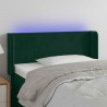 Cabecero con LED de terciopelo verde oscuro 83x16x78/88 cm 1