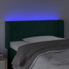 Cabecero con LED de terciopelo verde oscuro 83x16x78/88 cm 4