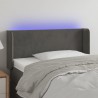 Cabecero con LED de terciopelo gris oscuro 103x16x78/88 cm 1