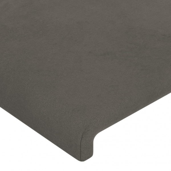 Cabeceira cama c/ luzes LED veludo 103x16x78/88 cm cinza-escuro M 5