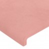 Cabeceira de cama c/ luzes LED veludo 103x16x78/88 cm rosa 5