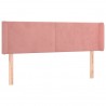Cabeceira de cama c/ luzes LED veludo 147x16x78/88 cm rosa 3