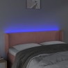 Cabecero con LED de terciopelo rosa 147x16x78/88 cm 4