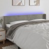 Cabecero con LED de terciopelo gris claro 163x16x78/88 cm 1