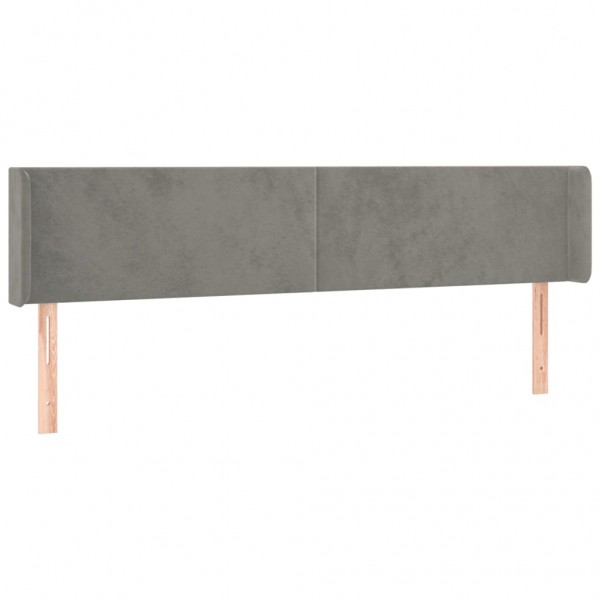 Cabeceira cama c/ luzes LED veludo 163x16x78/88 cm cinza-claro M 3