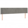 Cabeceira cama c/ luzes LED veludo 163x16x78/88 cm cinza-claro 3