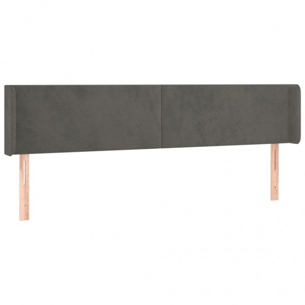 Cabeceira cama c/ luzes LED veludo 183x16x78/88cm cinza-escuro M 3
