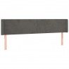 Cabeceira cama c/ luzes LED veludo 183x16x78/88cm cinza-escuro 3