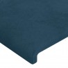 Cabeceira cama c/ luzes LED veludo 183x16x78/88 cm azul-escuro 5