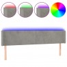 Cabecero con LED de terciopelo gris claro 203x16x78/88 cm 2